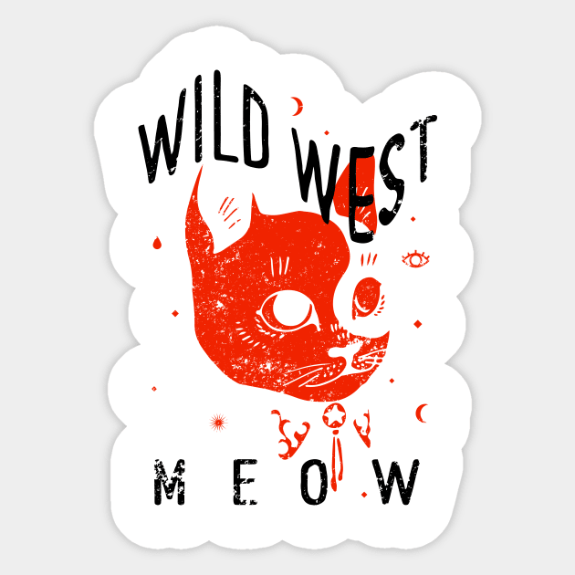 Wild West Cat Sticker by luckydream